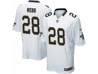 Men's Nike New Orleans Saints #28 B.W. Webb Game White NFL Jersey