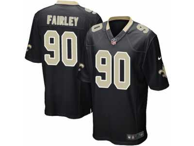 Men\'s Nike New Orleans Saints #90 Nick Fairley Game Black Team Color NFL Jersey