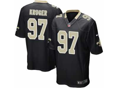 Men's Nike New Orleans Saints #97 Paul Kruger Game Black Team Color NFL Jersey