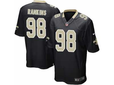 Men's Nike New Orleans Saints #98 Sheldon Rankins Game Black Team Color NFL Jersey