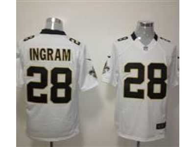 Nike NFL New Orleans Saints #28 Mark Ingram White Game Jerseys