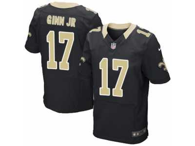 Men\'s Nike New Orleans Saints #17 Ted Ginn Jr Elite Black Team Color NFL Jersey