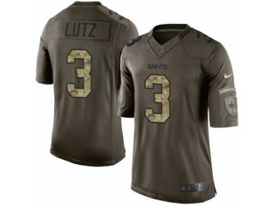 Men's Nike New Orleans Saints #3 Will Lutz Elite Green Salute to Service NFL Jersey