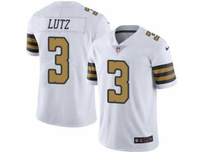 Men's Nike New Orleans Saints #3 Will Lutz Elite White Rush NFL Jersey