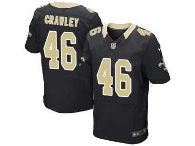 Men's Nike New Orleans Saints #46 Ken Crawley Elite Black Team Color NFL Jersey
