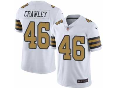 Men's Nike New Orleans Saints #46 Ken Crawley Elite White Rush NFL Jersey