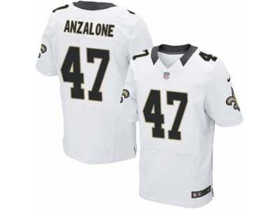 Men's Nike New Orleans Saints #47 Alex Anzalone Elite White NFL Jersey