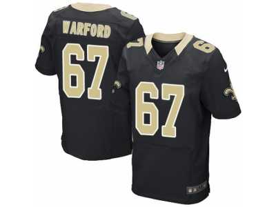 Men\'s Nike New Orleans Saints #67 Larry Warford Elite Black Team Color NFL Jersey