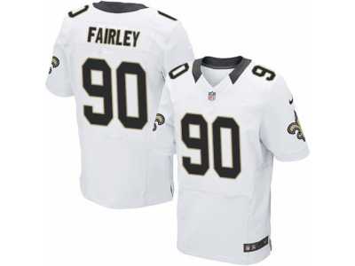 Men's Nike New Orleans Saints #90 Nick Fairley Elite White NFL Jersey