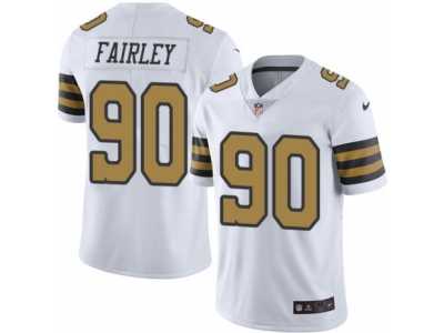 Men's Nike New Orleans Saints #90 Nick Fairley Elite White Rush NFL Jersey