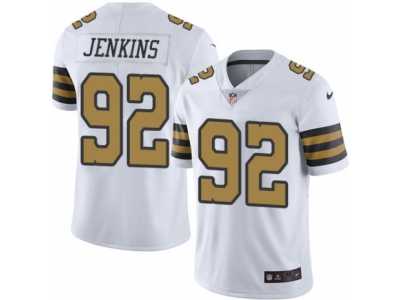 Men's Nike New Orleans Saints #92 John Jenkins Elite White Rush NFL Jersey