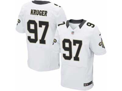 Men's Nike New Orleans Saints #97 Paul Kruger Elite White NFL Jersey