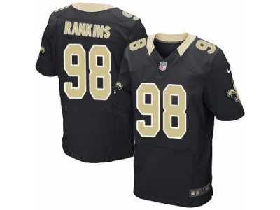Men\'s Nike New Orleans Saints #98 Sheldon Rankins Elite Black Team Color NFL Jersey