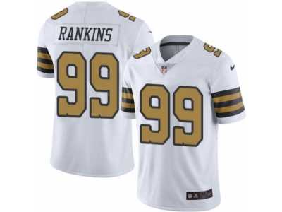 Men's Nike New Orleans Saints #99 Sheldon Rankins Elite White Rush NFL Jersey