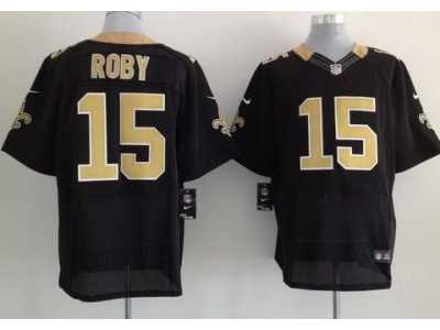 Nike NFL New Orleans Saints #15 Courtney Roby Black Jerseys(Elite)