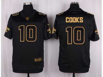 Nike New Orleans Saints #10 Brandin Cooks Black Pro Line Gold Collection Jersey(Elite)