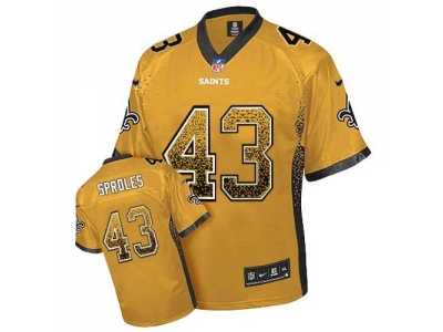 Nike New Orleans Saints #43 Darren Sproles Gold Jersey(Elite Drift Fashion)