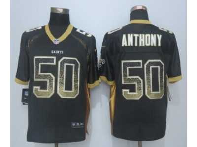 Nike New Orleans Saints #50 Stephone Anthony black jerseys(Drift Fashion Elite)