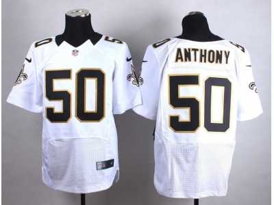 Nike New Orleans Saints #50 Stephone Anthony white jerseys(Elite)