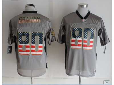 Nike New Orleans Saints #80 Graham Grey Jerseys(USA Flag Fashion Shadow Elite)