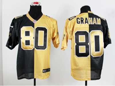 Nike New Orleans Saints #80 Jimmy Graham gold-white Jerseys(Splite Elite)