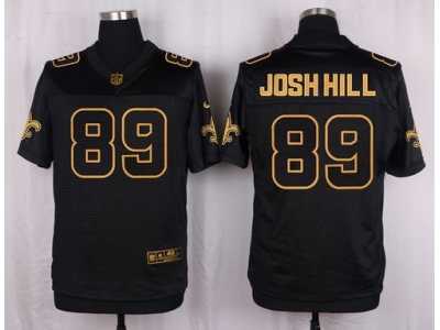 Nike New Orleans Saints #89 Josh Hill Black Pro Line Gold Collection Jersey(Elite)