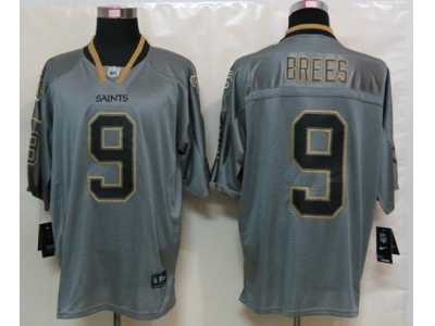 Nike New Orleans Saints #9 Drew brees grey jerseys[Elite lights out]
