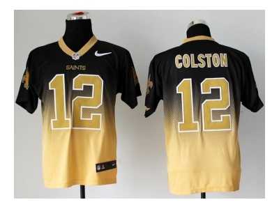 Nike jerseys new orleans saints #12 colston black-gold[Elite II drift fashion]