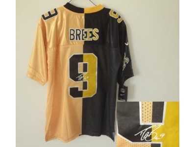 Nike jerseys new orleans saints #9 brees black-gold[Elite split signature]