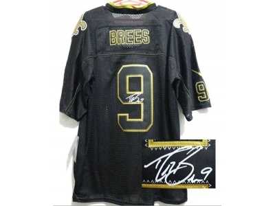 Nike jerseys new orleans saints #9 brees black[Elite lights out signature]