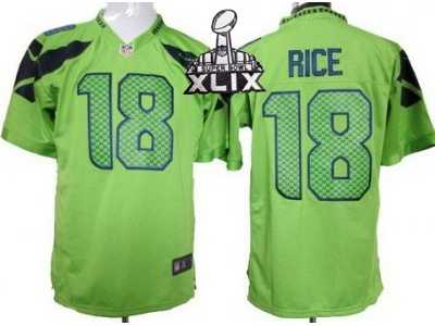 2015 Super Bowl XLIX Nike NFL Seattle Seahawks #18 Sidney Rice Green Jerseys(Game)
