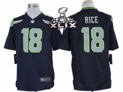 2015 Super Bowl XLIX Nike seattle seahawks #18 sidney rice blue Game Jerseys
