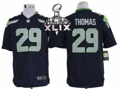 2015 Super Bowl XLIX Nike seattle seahawks #29 earl thomas blue Game Jerseys