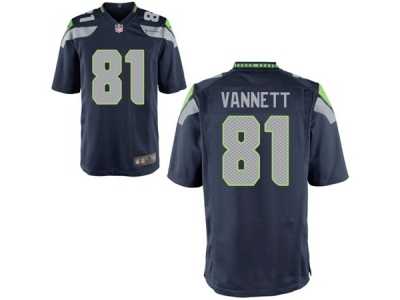 Men's Nike Seattle Seahawks #81 Nick Vannett Game Blue Team Color NFL Jersey