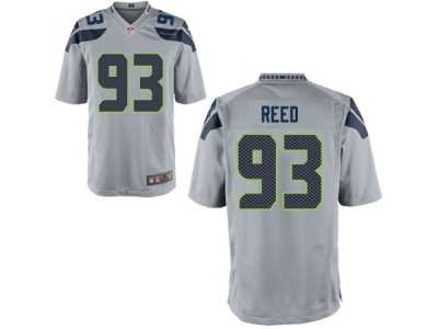 Men's Nike Seattle Seahawks #93 Jarran Reed Game Grey Alternate NFL Jersey