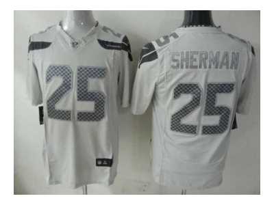 Nike seattle seahawks #25 sherman New White Platinum jerseys[game]