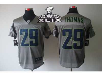 2015 Super Bowl XLIX Nike NFL Seattle Seahawks #29 Earl Thomas Grey Jerseys[Shadow Elite]