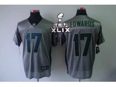 2015 Super Bowl XLIX Nike NFL seattle seahawks #17 edwards grey jerseys[Elite shadow]