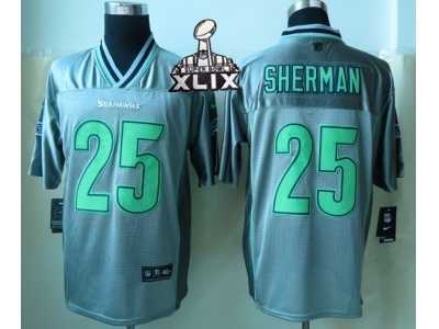 2015 Super Bowl XLIX Nike Seattle Seahawks #25 Sherman Grey Jerseys(Vapor Elite)