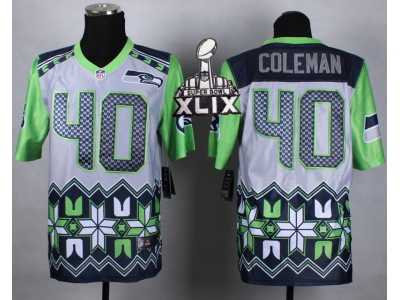 2015 Super Bowl XLIX Nike Seattle Seahawks #40 coleman Jerseys(Style Noble Fashion Elite)