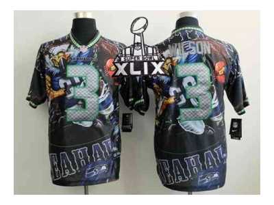 2015 Super Bowl XLIX Nike seattle seahawks #3 wilson camo jerseys[Elite Fanatical version]