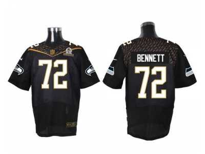 2016 Pro Bowl Nike Seattle Seahawks #72 Michael Bennett Black jerseys(Elite)
