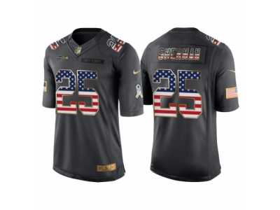 Men Seattle Seahawks #25 Richard Sherman Anthracite Salute to Service USA Flag Fashion Jersey