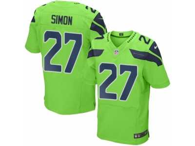 Men's Nike Seattle Seahawks #27 Tharold Simon Elite Green Rush NFL Jersey