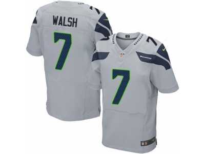 Men's Nike Seattle Seahawks #7 Blair Walsh Elite Grey Alternate NFL Jersey