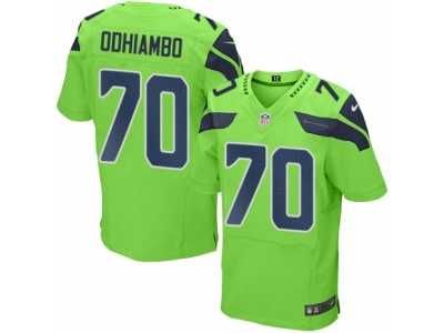 Men's Nike Seattle Seahawks #70 Rees Odhiambo Elite Green Rush NFL Jersey