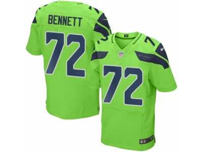 Men's Nike Seattle Seahawks #72 Michael Bennett Elite Green Rush NFL Jersey