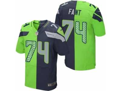 Men's Nike Seattle Seahawks #74 George Fant Elite Team Green Two Tone NFL Jersey