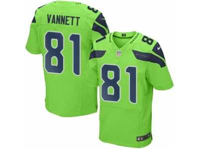Men's Nike Seattle Seahawks #81 Nick Vannett Elite Green Rush NFL Jersey