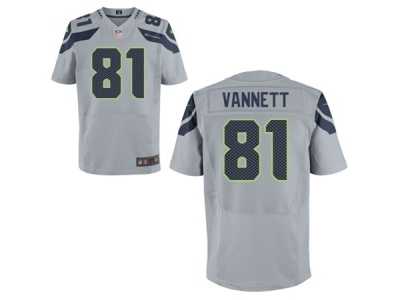 Men's Nike Seattle Seahawks #81 Nick Vannett Elite Grey Alternate NFL Jersey